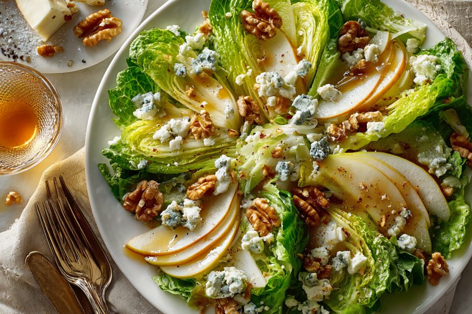 Салат Цезарь с грушей и горгонзолой: новое звучание классики