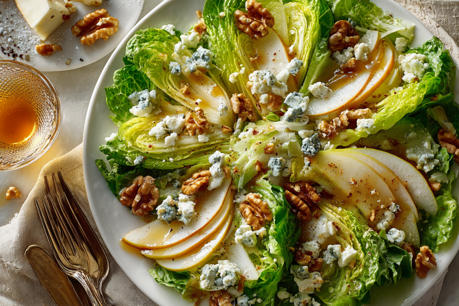 Салат Цезарь с грушей и горгонзолой: новое звучание классики
