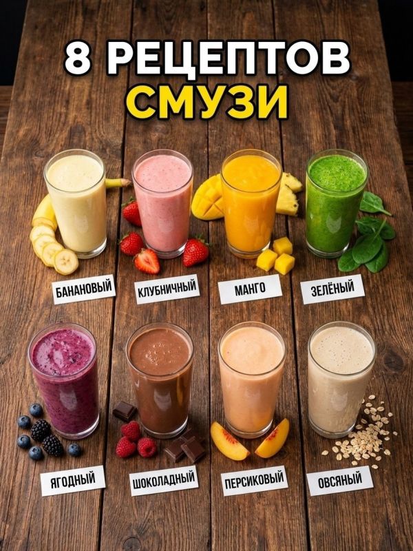 Смузи для энергичного утра: 8 рецептов, которые поднимут настроение